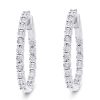 Gem Shopping Effy Diamond Hoop Earrings In Silver | Diamond