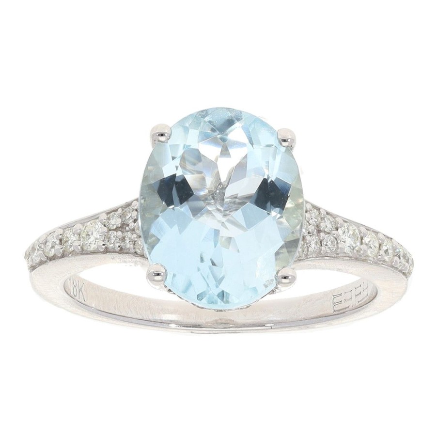 Gem Shopping Effy Aquamarine And Diamond Ring In 18K | Aquamarine