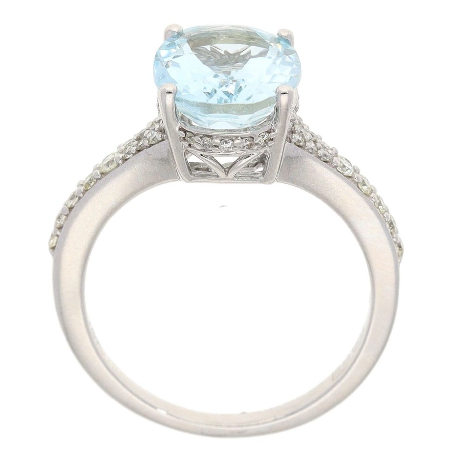 Gem Shopping Effy Aquamarine And Diamond Ring In 18K | Aquamarine