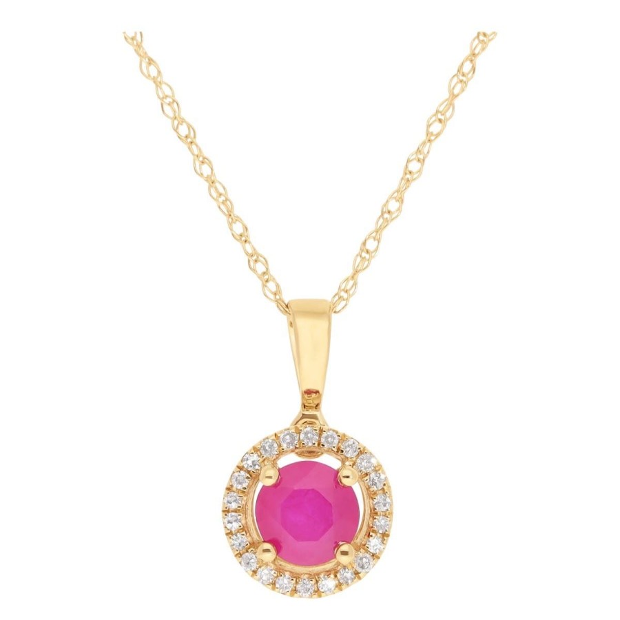 Gem Shopping Lali Jewels Ruby And Diamond Pendant In 14K | Ruby