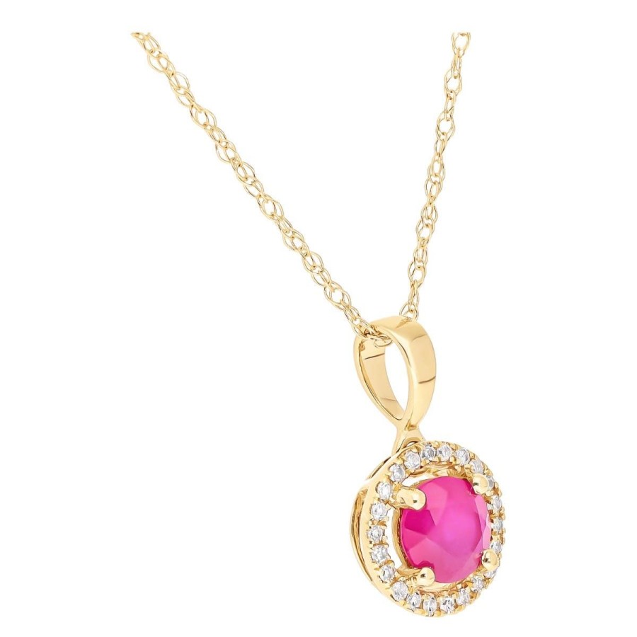 Gem Shopping Lali Jewels Ruby And Diamond Pendant In 14K | Ruby