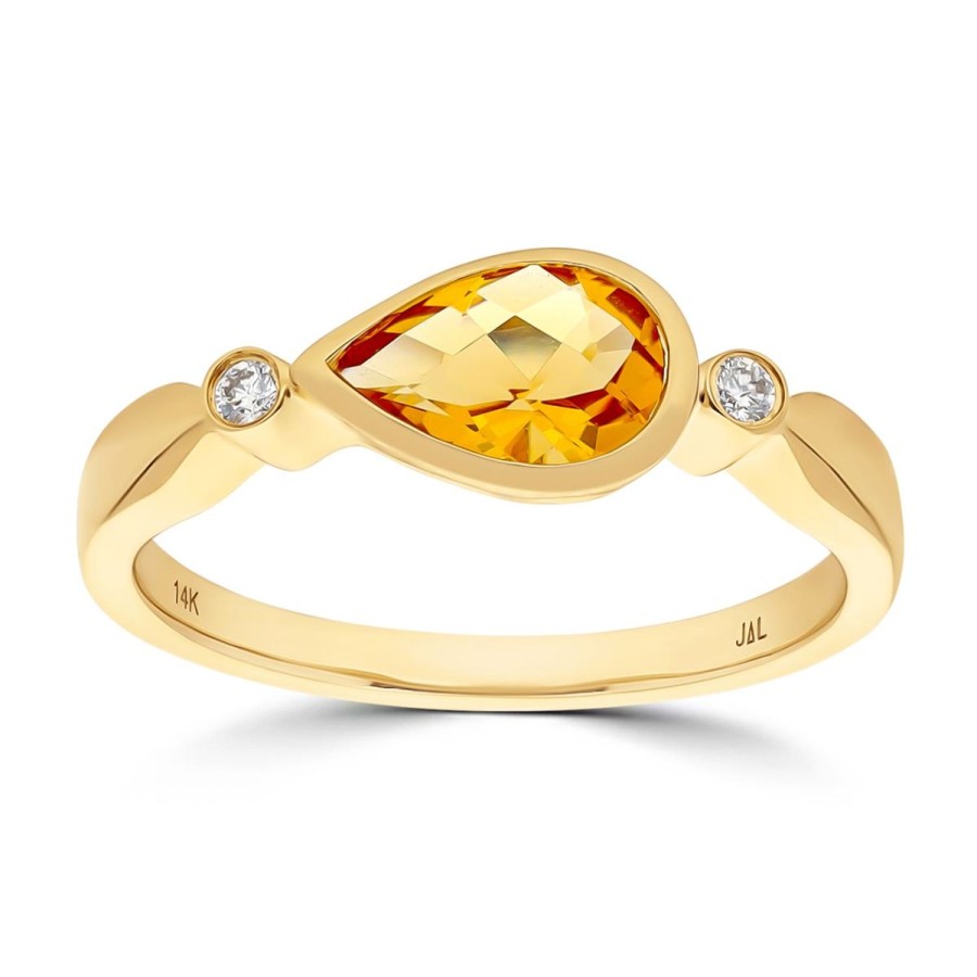 Gem Shopping Brevani Citrine And Diamond Ring In 14K | Citrine