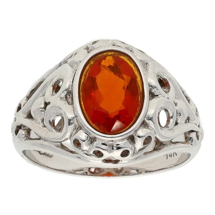 Gem Shopping Fire Opal Ring In 14K | Fire Opal