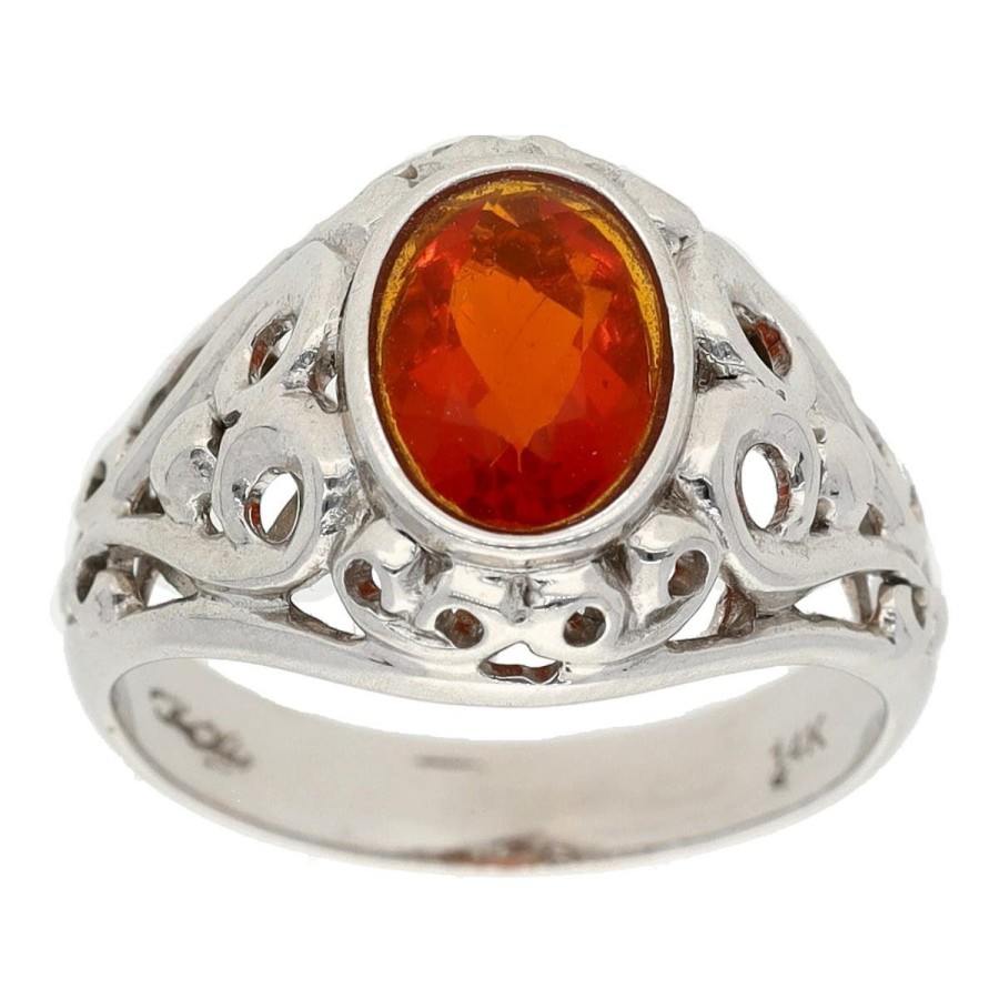 Gem Shopping Fire Opal Ring In 14K | Fire Opal