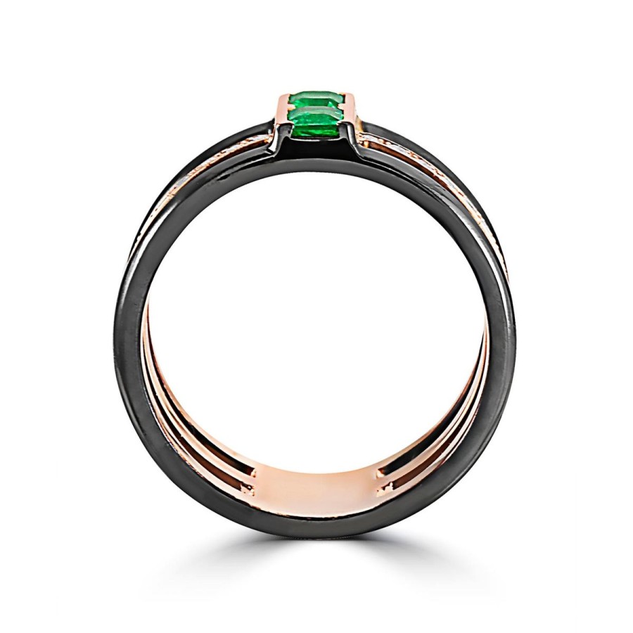 Gem Shopping Effy Emerald And Diamond Ring In 14K Rose Gold | Emerald