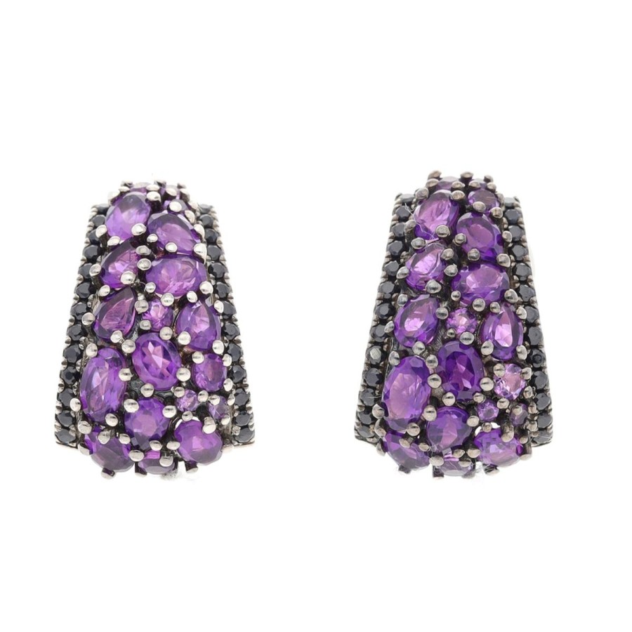 Gem Shopping Charles Krypell Amethyst And Sapphire Earrings In Sterling Silver|14K | Amethyst