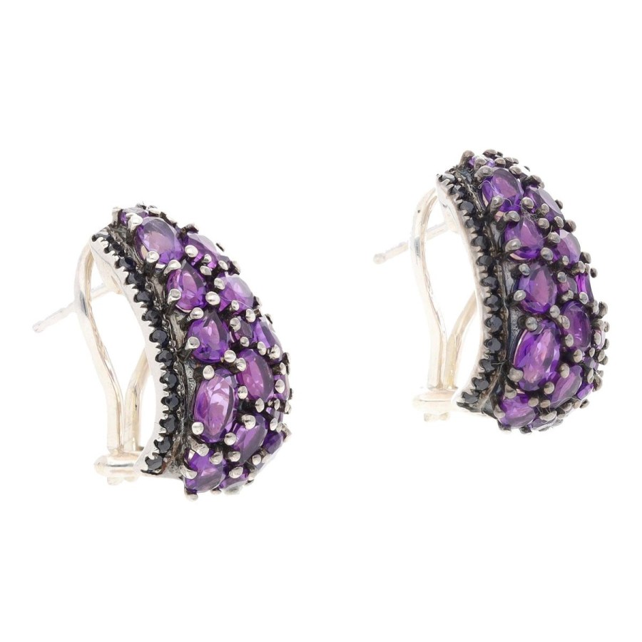 Gem Shopping Charles Krypell Amethyst And Sapphire Earrings In Sterling Silver|14K | Amethyst