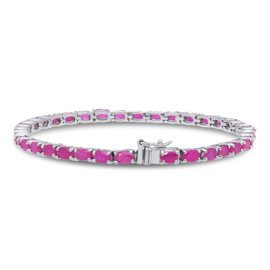 Gem Shopping Lali Jewels Ruby Tennis Bracelet In Sterling Silver | Ruby