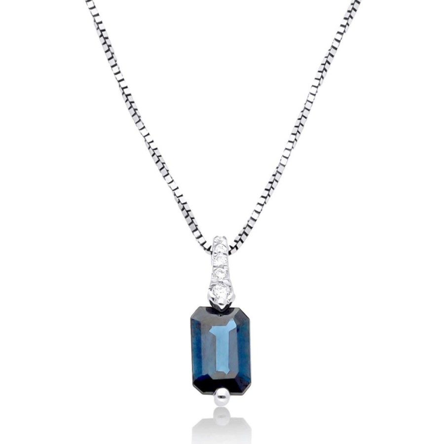 Gem Shopping Cirari Couture Sapphire And Diamond Pendant In 10K | Sapphire