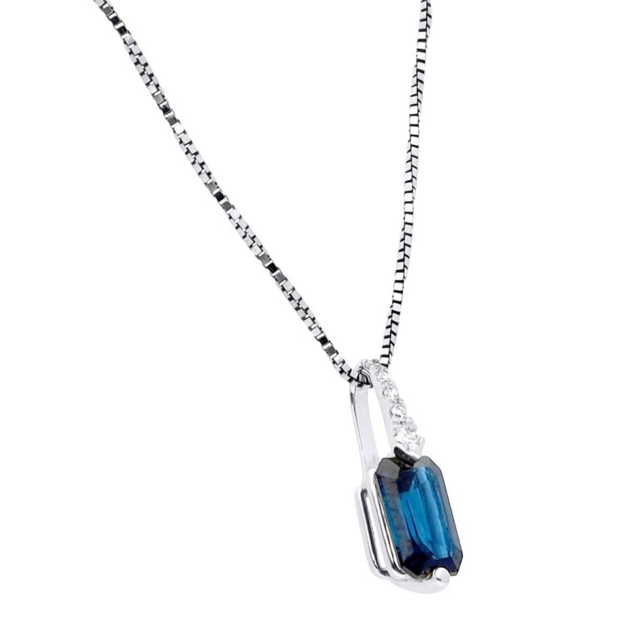 Gem Shopping Cirari Couture Sapphire And Diamond Pendant In 10K | Sapphire