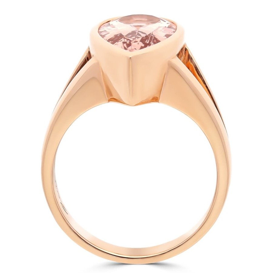 Gem Shopping Morganite Pear-Cut Ring In 14K Rose Gold | Morganite