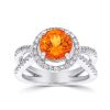 Gem Shopping Cut By Ben Mandarin Garnet And Diamond Ring In 18K | Garnet