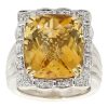 Gem Shopping Charles Krypell Citrine And Diamond Ring In Sterling Silver|14K | Citrine