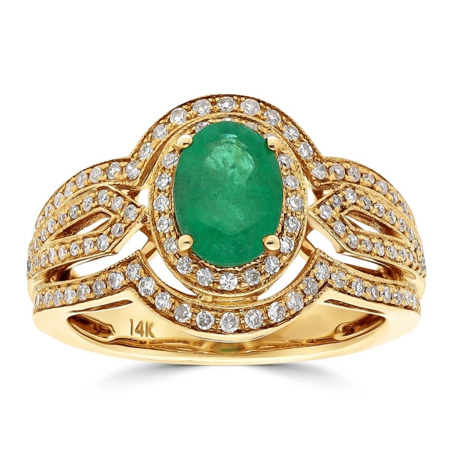 Gem Shopping Effy Emerald And Diamond Ring In 14K | Emerald