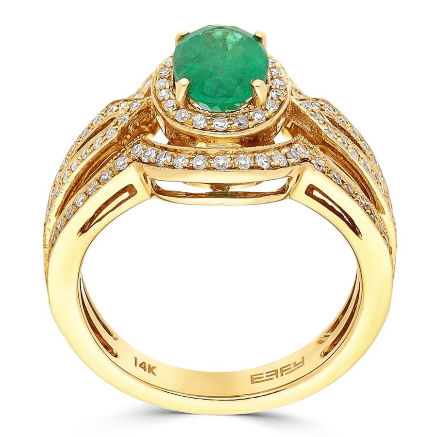 Gem Shopping Effy Emerald And Diamond Ring In 14K | Emerald