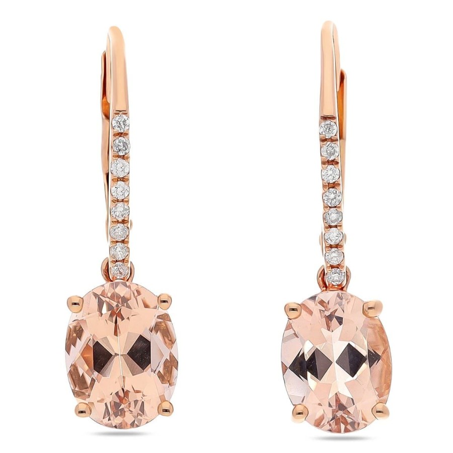 Gem Shopping Cirari Couture Morganite And Diamond Dangle Earrings In 14K | Morganite