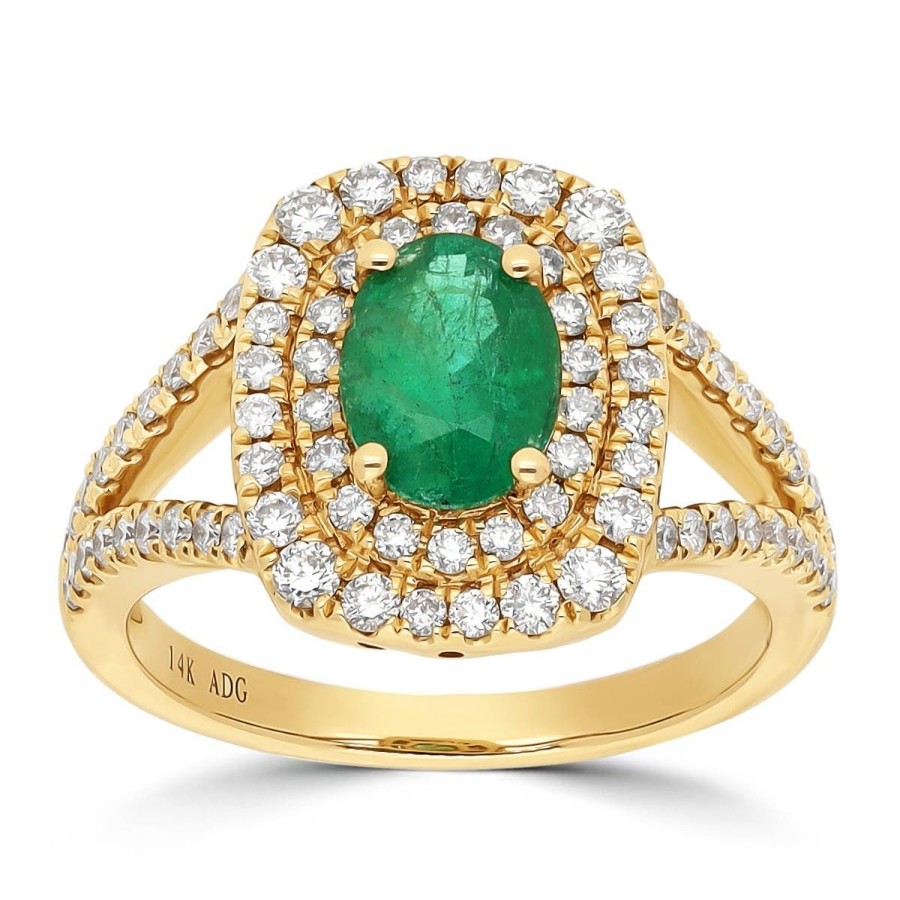 Gem Shopping Gem Bleu Emerald And Diamond Ring In 14K | Emerald