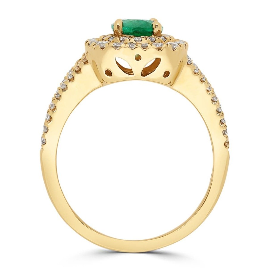 Gem Shopping Gem Bleu Emerald And Diamond Ring In 14K | Emerald