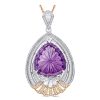 Gem Shopping Chromia Amethyst And Diamond Pendant In 18K | Amethyst