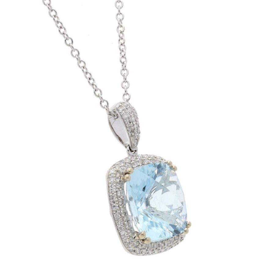 Gem Shopping Effy Aquamarine And Diamond Pendant In 14K | Aquamarine