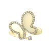 Gem Shopping Effy Mother Of Pearl And Diamond Butterfly Ring In 14K Yellow Gold | Pearl