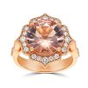 Gem Shopping Cut By Ben Morganite And Diamond Ring In 14K | Morganite