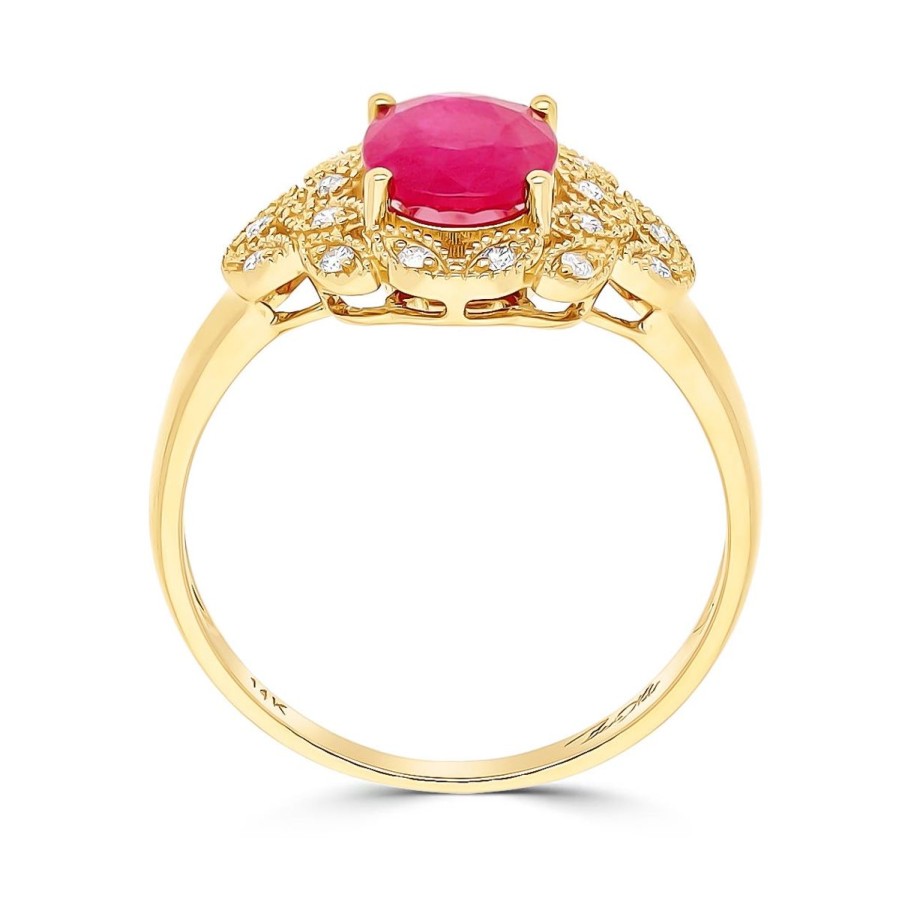 Gem Shopping Cut By Ben Ruby And Diamond Ring In 14K | Ruby