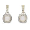 Gem Shopping Charles Krypell Mother Of Pearl And Diamond Earrings In Sterling Silver|14K | Pearl