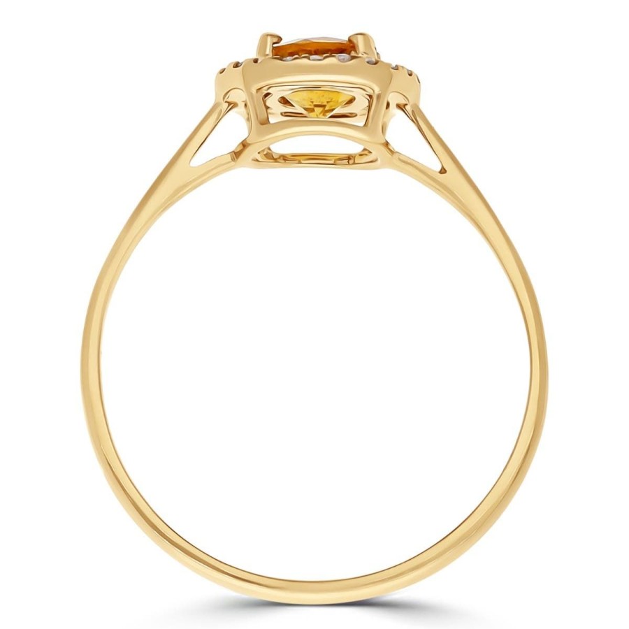 Gem Shopping Lali Jewels Citrine And Diamond Halo Ring In 14K Yellow Gold | Citrine