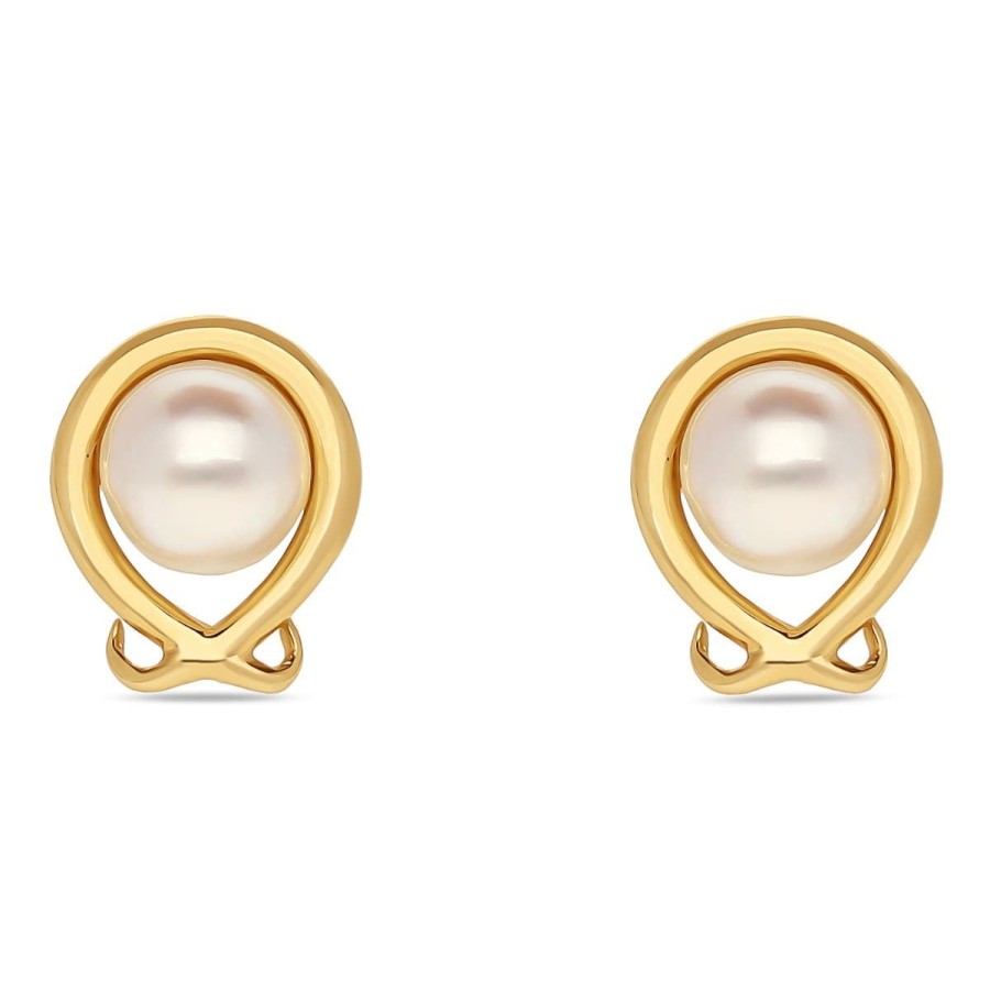 Gem Shopping Cut By Ben Mabe Pearl Earrings In 14K | Pearl