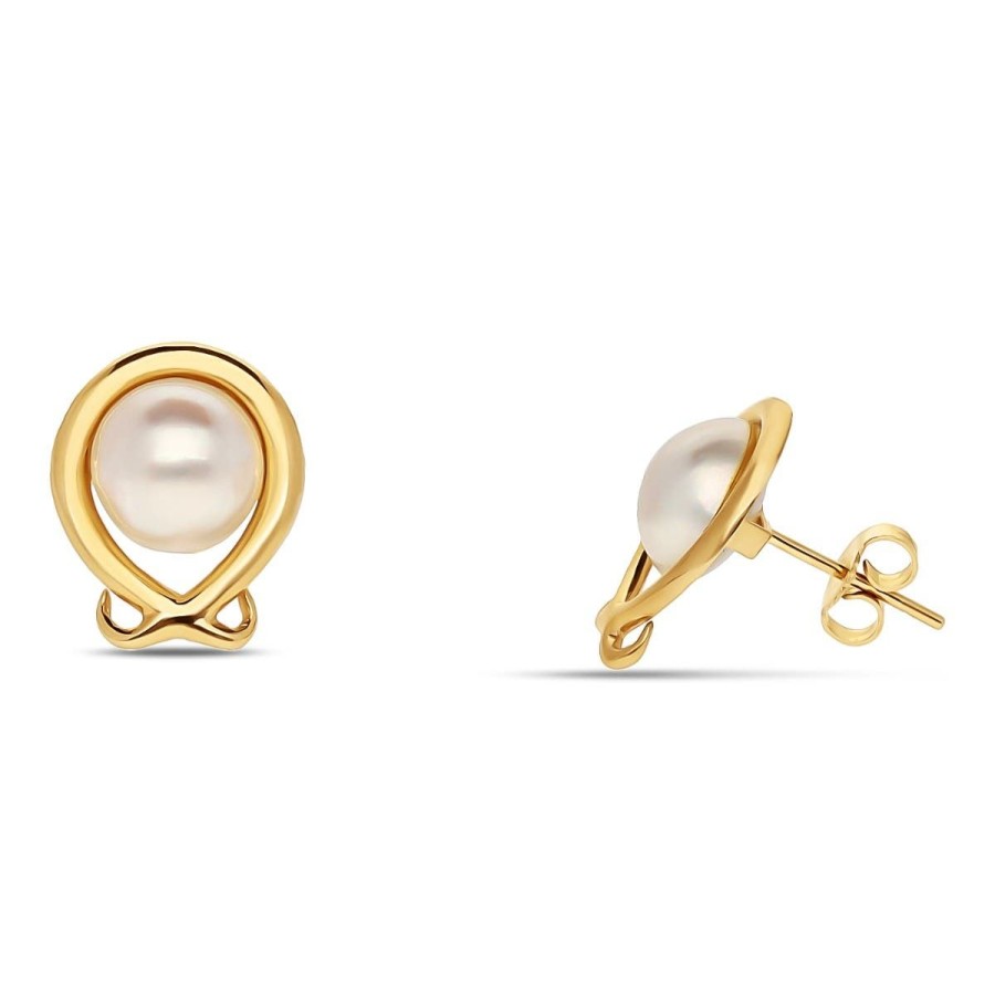 Gem Shopping Cut By Ben Mabe Pearl Earrings In 14K | Pearl