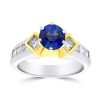 Gem Shopping Cut By Ben Sapphire And Diamond Ring In 950 Platinum|18K | Sapphire