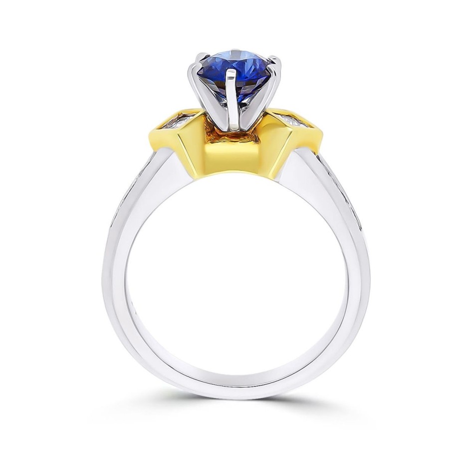 Gem Shopping Cut By Ben Sapphire And Diamond Ring In 950 Platinum|18K | Sapphire