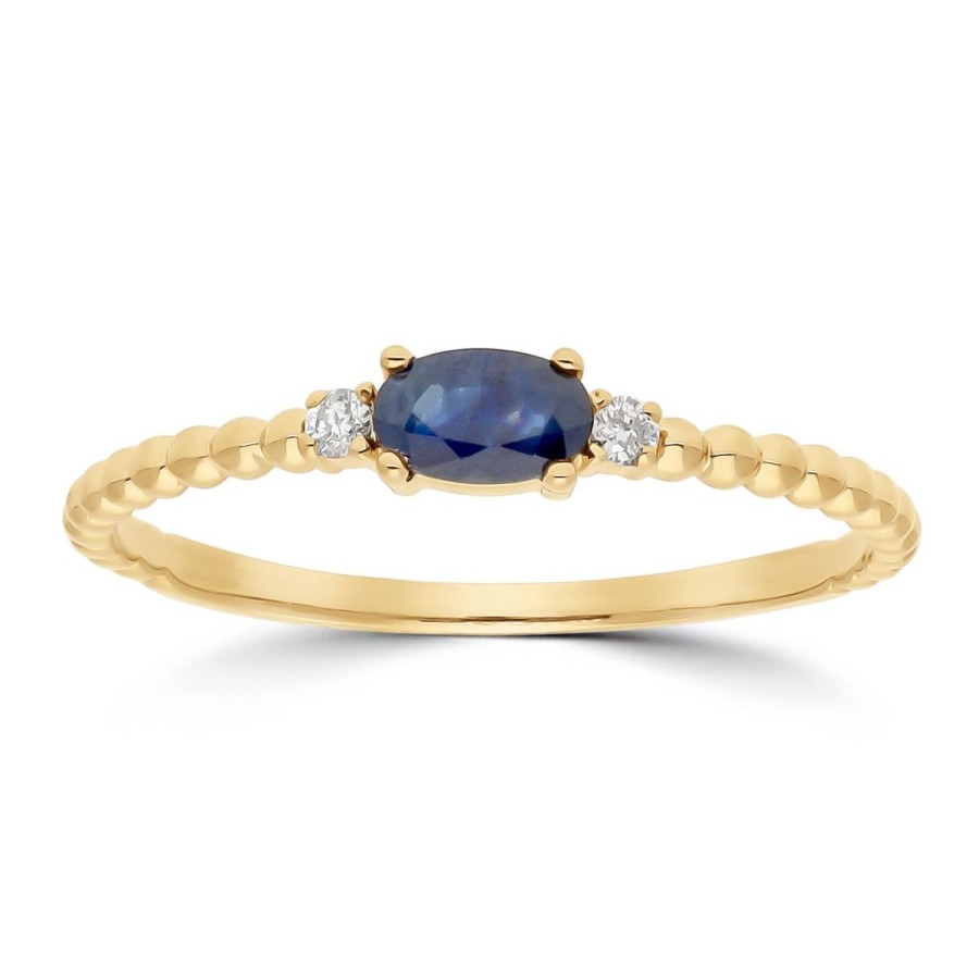 Gem Shopping Brevani Sapphire And Diamond Ring In 14K | Sapphire