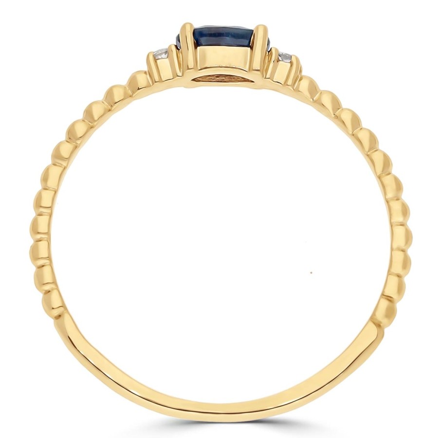 Gem Shopping Brevani Sapphire And Diamond Ring In 14K | Sapphire