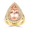 Gem Shopping Cut By Ben Morganite And Diamond Ring In 14K | Morganite