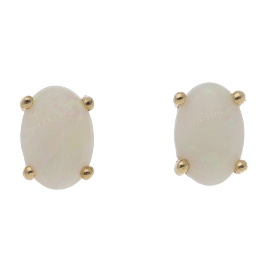 Gem Shopping Lali Jewels Australian Opal Stud Earrings In 14K Yellow Gold | Opal