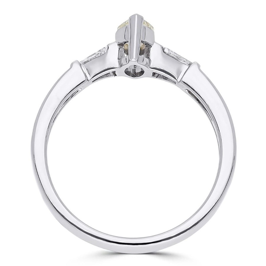 Gem Shopping Marquise-Cut Diamond Ring In 14K White Gold | Diamond