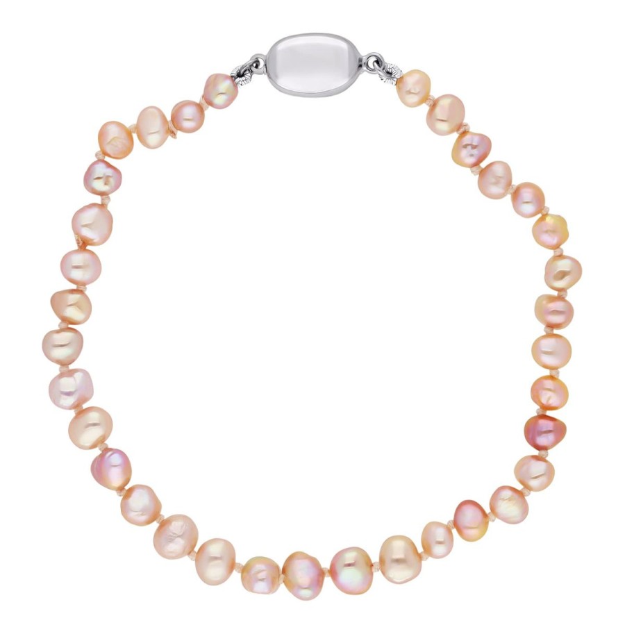 Gem Shopping Aquarian Pearls Fresh Water Keshi Pearl Bracelet In Sterling Silver | Pearl