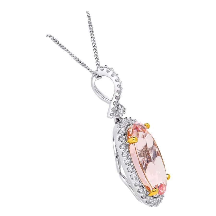 Gem Shopping Cut By Ben Morganite And Diamond Pendant In 18K | Morganite