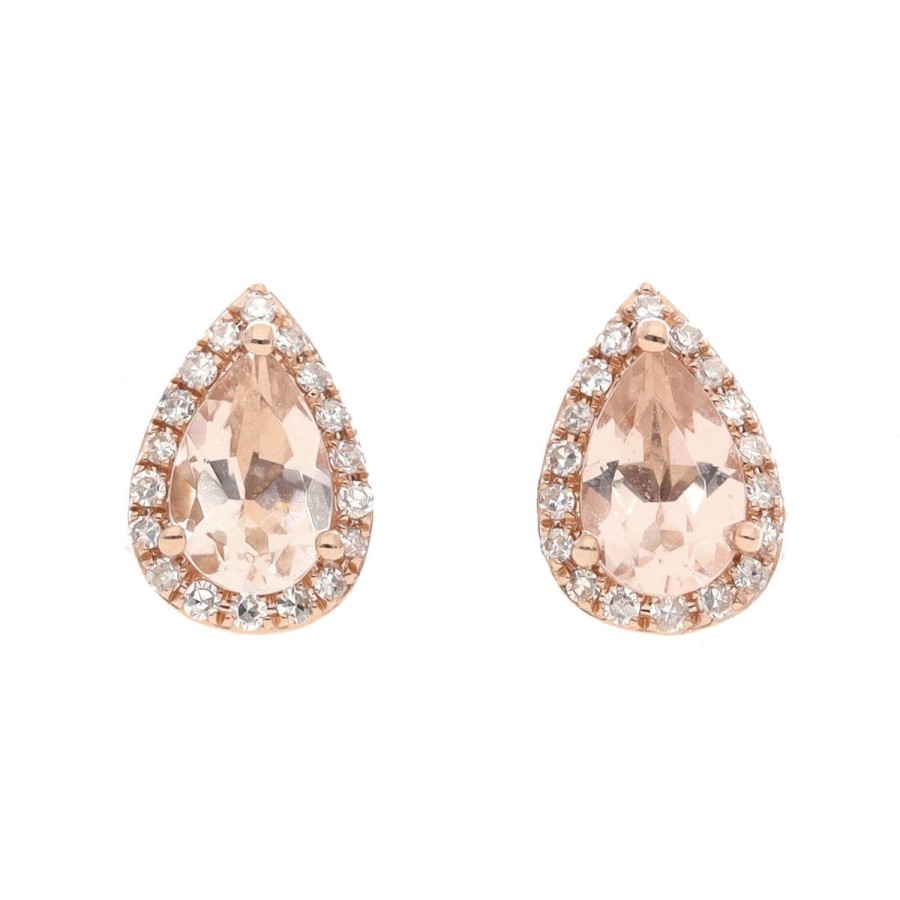 Gem Shopping Effy Morganite And Diamond Stud Earrings In 14K | Morganite