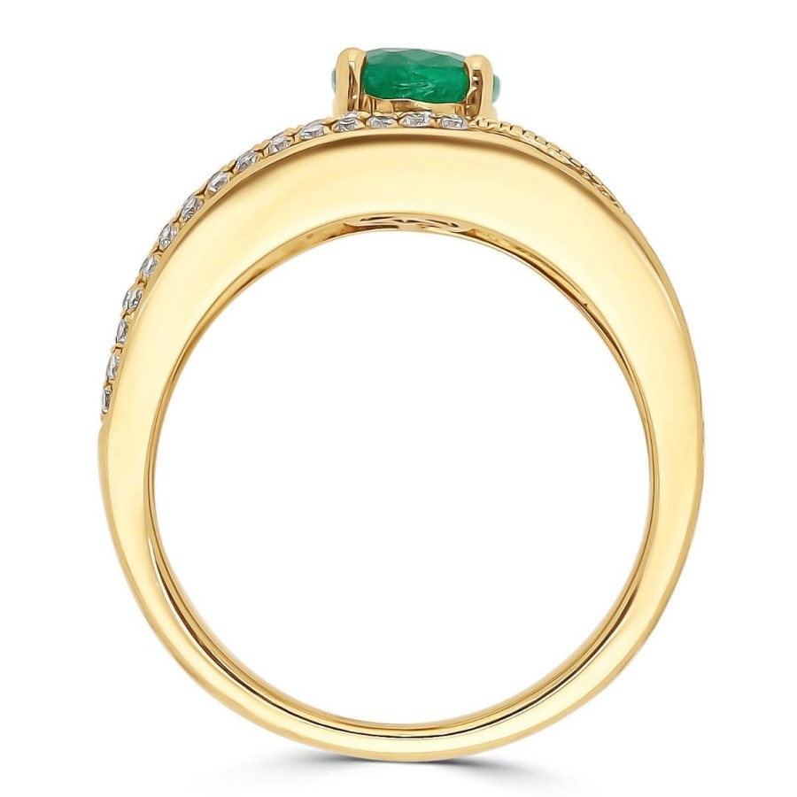 Gem Shopping Gem Bleu Emerald And Diamond Ring In 14K | Emerald