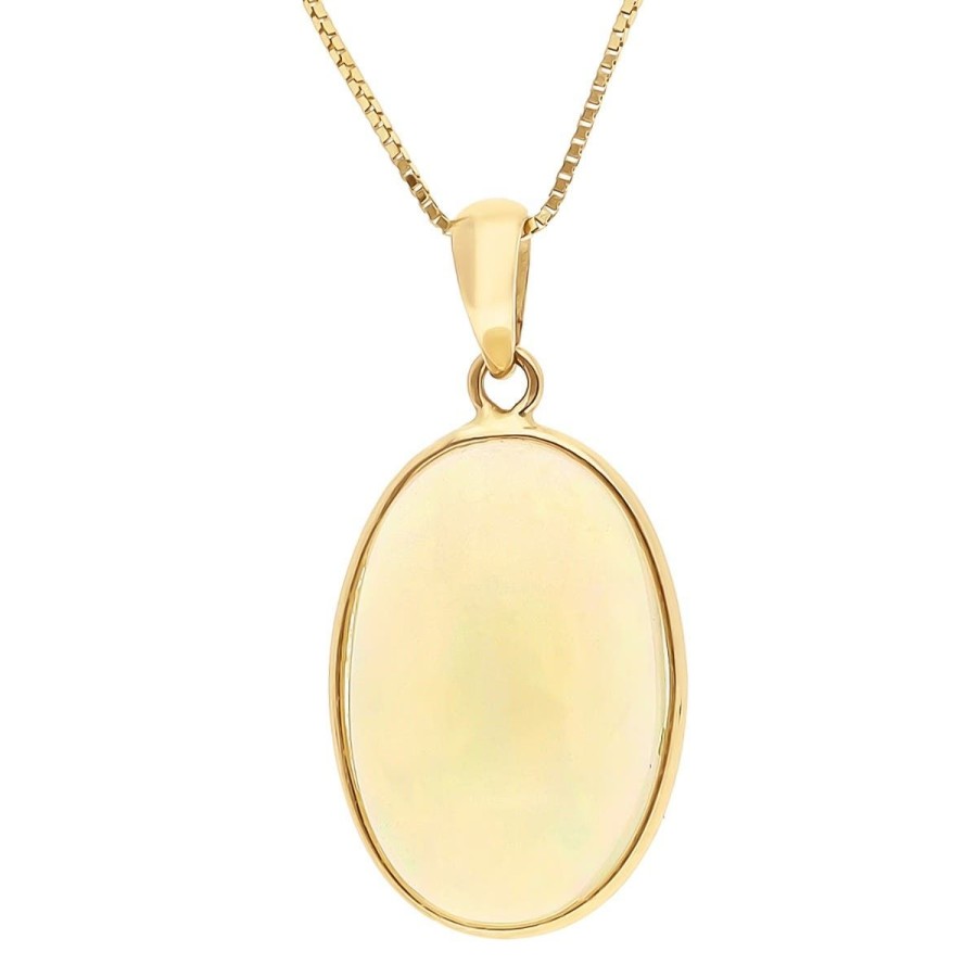 Gem Shopping Opal Pendant In 14K Yellow Gold | Opal