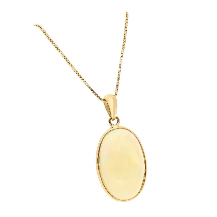 Gem Shopping Opal Pendant In 14K Yellow Gold | Opal