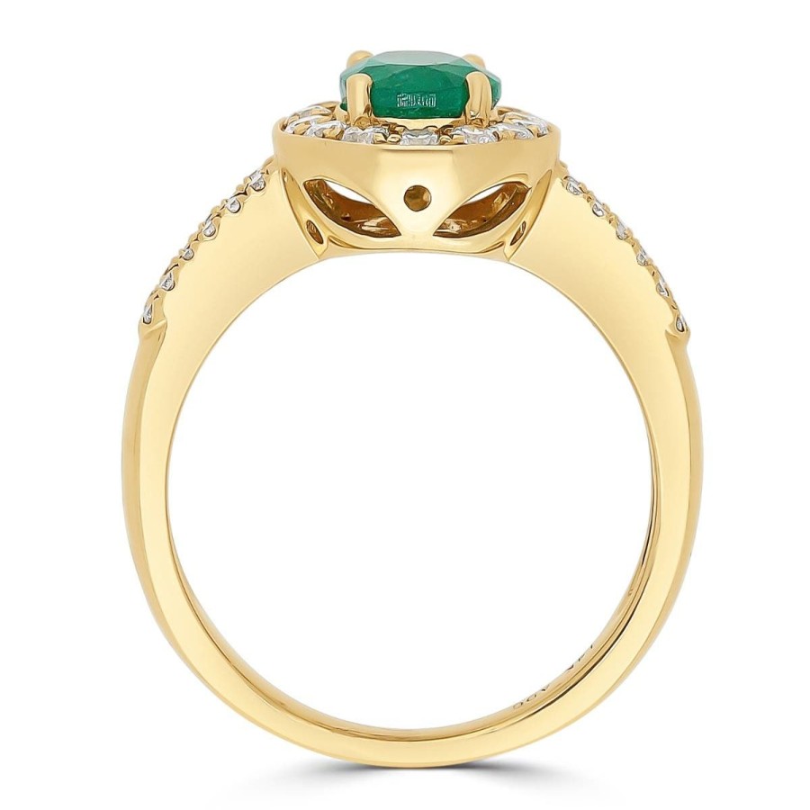 Gem Shopping Gem Bleu Emerald And Diamond Ring In 14K | Emerald