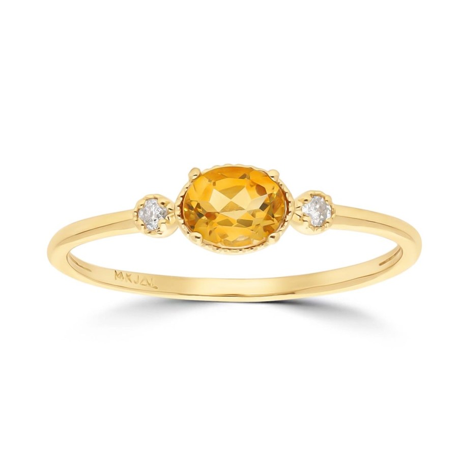 Gem Shopping Brevani Citrine And Diamond Ring In 14K | Citrine