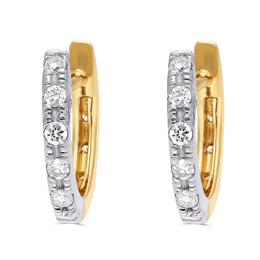 Gem Shopping Brevani Diamond Huggie Earrings In 14K | Diamond