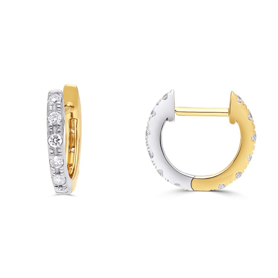 Gem Shopping Brevani Diamond Huggie Earrings In 14K | Diamond