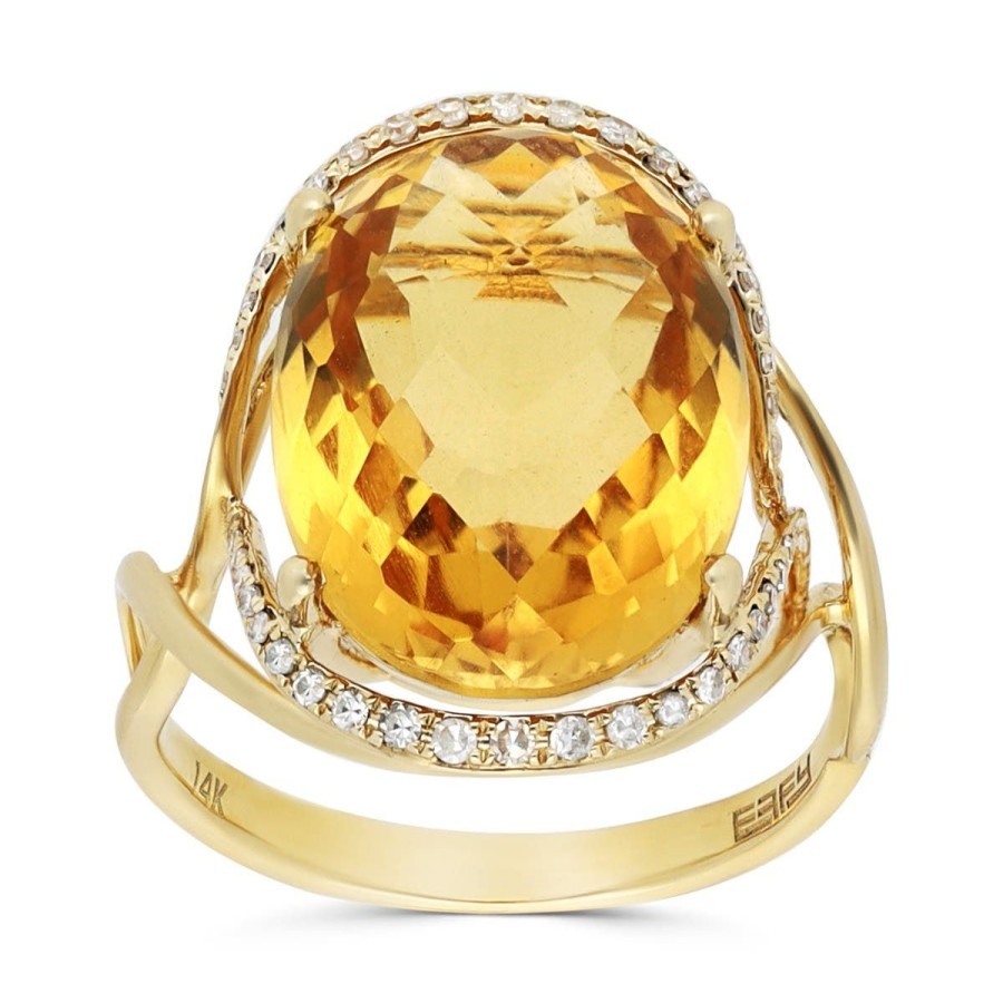 Gem Shopping Effy Citrine And Diamond Ring In 14K | Citrine