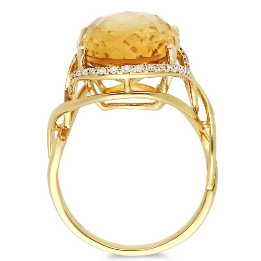 Gem Shopping Effy Citrine And Diamond Ring In 14K | Citrine